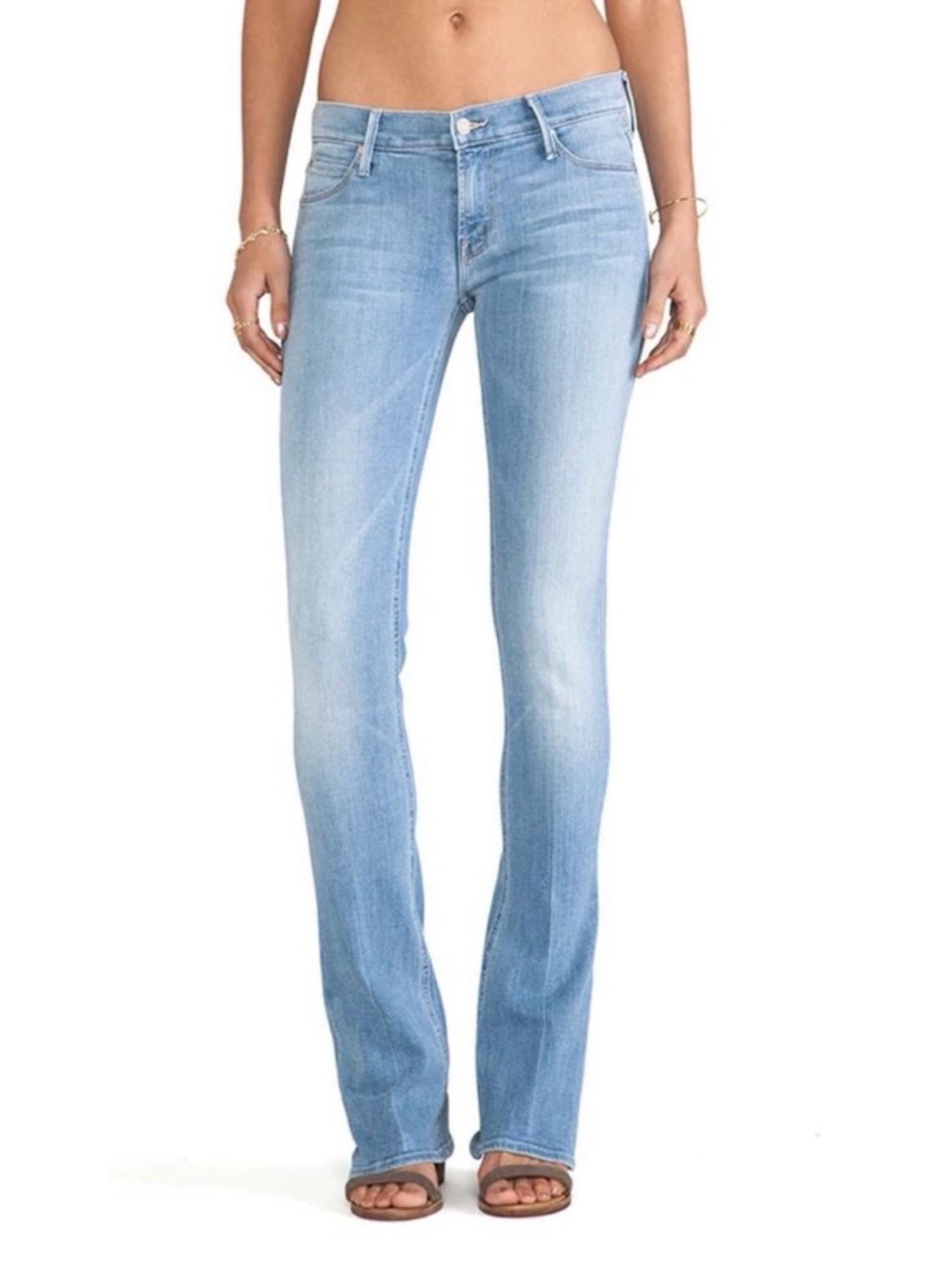 MOTHER The Runaway Skinny Flare Jean in Light Kitty
